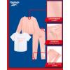 imageReebok Active Girls Leggings Set  3 Piece Athletic Crew Neck Short Sleeve TShirts Sweatshirt and Legging Pants for GirlsPeach