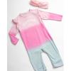 imageReebok Baby Girls Bodysuit  Long Sleeve One Piece Romper with Headband  Newborn Essentials Clothing for Infants 09MPink Ombre