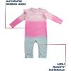 imageReebok Baby Girls Bodysuit  Long Sleeve One Piece Romper with Headband  Newborn Essentials Clothing for Infants 09MPink Ombre