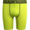 imageReebok Boys Boxer Briefs  3 Pack Athletic Performance Stretch Long Leg Underwear Boxers for Boys with Support Pouch 618Black PrintBlackNeon Yellow