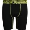 imageReebok Boys Boxer Briefs  3 Pack Athletic Performance Stretch Long Leg Underwear Boxers for Boys with Support Pouch 618Black PrintBlackNeon Yellow