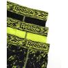 imageReebok Boys Boxer Briefs  3 Pack Athletic Performance Stretch Long Leg Underwear Boxers for Boys with Support Pouch 618Black PrintBlackNeon Yellow