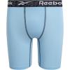 imageReebok Boys Boxer Briefs  3 Pack Athletic Performance Stretch Long Leg Underwear Boxers for Boys with Support Pouch 618Black PrintClear SkyBlack