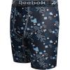 imageReebok Boys Boxer Briefs  3 Pack Athletic Performance Stretch Long Leg Underwear Boxers for Boys with Support Pouch 618Black PrintClear SkyBlack