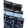 imageReebok Boys Boxer Briefs  3 Pack Athletic Performance Stretch Long Leg Underwear Boxers for Boys with Support Pouch 618Black PrintClear SkyBlack