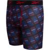 imageReebok Boys Boxer Briefs  3 Pack Athletic Performance Stretch Long Leg Underwear Boxers for Boys with Support Pouch 618Blue DepthsChinese RedBlack Print