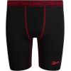 imageReebok Boys Boxer Briefs  3 Pack Athletic Performance Stretch Long Leg Underwear Boxers for Boys with Support Pouch 618Classic Black With Contrast