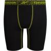 imageReebok Boys Boxer Briefs  3 Pack Athletic Performance Stretch Long Leg Underwear Boxers for Boys with Support Pouch 618Classic Black With Contrast