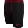 imageReebok Boys Boxer Briefs  3 Pack Athletic Performance Stretch Long Leg Underwear Boxers for Boys with Support Pouch 618Classic Black With Contrast