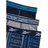 imageReebok Boys Boxer Briefs  3 Pack Athletic Performance Stretch Long Leg Underwear Boxers for Boys with Support Pouch 618Maritime BlueStone GreyAtomic Blue Print