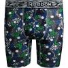 imageReebok Boys Boxer Briefs  3 Pack Performance Stretch Athletic Long Leg Underwear Boxers for Boys with Support Pouch 618Black PrintBlackGreen