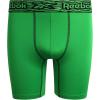 imageReebok Boys Boxer Briefs  3 Pack Performance Stretch Athletic Long Leg Underwear Boxers for Boys with Support Pouch 618Black PrintBlackGreen