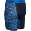 imageReebok Boys Boxer Briefs  3 Pack Performance Stretch Athletic Long Leg Underwear Boxers for Boys with Support Pouch 618Blue PrintGreyNavy