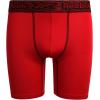 imageReebok Boys Boxer Briefs  3 Pack Performance Stretch Athletic Long Leg Underwear Boxers for Boys with Support Pouch 618Red PrintBlackRed