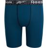 imageReebok Boys Boxer Briefs  3 Pack Performance Stretch Athletic Long Leg Underwear Boxers for Boys with Support Pouch 618Sky BlueBlackLegion Blue