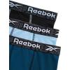 imageReebok Boys Boxer Briefs  3 Pack Performance Stretch Athletic Long Leg Underwear Boxers for Boys with Support Pouch 618Sky BlueBlackLegion Blue