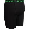 imageReebok Boys Boxer Briefs  3 Pack Performance Stretch Athletic Long Leg Underwear Boxers for Boys with Support Pouch 618Solid Black With Contrast