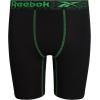 imageReebok Boys Boxer Briefs  3 Pack Performance Stretch Athletic Long Leg Underwear Boxers for Boys with Support Pouch 618Solid Black With Contrast