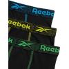 imageReebok Boys Boxer Briefs  3 Pack Performance Stretch Athletic Long Leg Underwear Boxers for Boys with Support Pouch 618Solid Black With Contrast