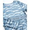 imageReebok Girls Base Layer Set  2 Piece Performance Long Sleeve TShirt and Long Tights Leggings  Underlayer for Girls 614Blue Print