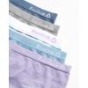 imageReebok Girls Boyshorts Underwear  5 Pack Soft Breathable Panties Boy Shorts Seamless Underwear for Girls Sizes 616Evening BlueSharkskinWhite StripesDusty BlueViolet