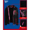 imageReebok Girls Fleece Jacket  Full Zip Sherpa Fleece Hooded Sweatshirt Jacket  Faux Fur Teddy Coat for Girls 716Jet Black