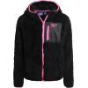 imageReebok Girls Fleece Jacket  Full Zip Sherpa Fleece Hooded Sweatshirt Jacket  Faux Fur Teddy Coat for Girls 716Jet Black