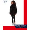 imageReebok Girls Fleece Jacket  Full Zip Sherpa Fleece Hooded Sweatshirt Jacket  Faux Fur Teddy Coat for Girls 716Jet Black