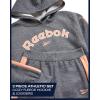 imageReebok Girls Jogger Set  2 Piece Matching Sweat Set with Pullover Hoodies and Athletic Joggers for GirlsDark Grey Heather