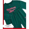 imageReebok Girls Sweatsuit Set  2 Piece Fleece Hoodie and Jogger Sweatpants Size 712Pine Green