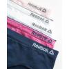 imageReebok Girls Underwear  5 Pack Breathable Stretch Performance Seamless Hipster Underwear for Girls Sizes 616Rose JacquardWhiteDeep BlueWhitegrey StripesBubble Gum Pink