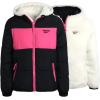 imageReebok Girls Winter Jacket  Reversible Quilted Puffer Coat with Sherpa Fleece Lining  Reversible Jacket for Girls 416Black