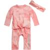 imageReebok Baby Girls Bodysuit  Long Sleeve One Piece Romper with Headband  Newborn Essentials Clothing for Infants 09MSalmon Rose