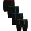 imageReebok Boys Boxer Briefs  4 Pack Performance Stretch Breathable Athletic Underwear Boxers for Boys Sizes 618All Black
