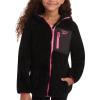 imageReebok Girls Fleece Jacket  Full Zip Sherpa Fleece Hooded Sweatshirt Jacket  Faux Fur Teddy Coat for Girls 716Jet Black