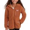 imageReebok Girls Fleece Jacket  Full Zip Sherpa Fleece Hooded Sweatshirt Jacket  Faux Fur Teddy Coat for Girls 716Khaki