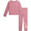 imageReebok Girls Pants Set  2 Piece Lightweight Long Sleeve Shirt and Girls Leggings Outfit  Breathable Athletic OutfitsMauve 2