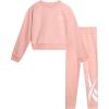 imageReebok Girls Pants Set  2 Piece Lightweight Long Sleeve Shirt and Girls Leggings Outfit  Breathable Athletic OutfitsPeach