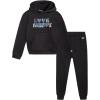 imageReebok Girls Sweatsuit Set  2 Piece Fleece Hoodie and Jogger Sweatpants Size 712Black Love