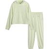 imageReebok Girls Sweatsuit Set  2 Piece Fleece Hoodie and Jogger Sweatpants Size 712Pistachio