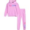 imageReebok Girls Sweatsuit Set  2 Piece Soft Long Sleeve Hoodie Sweatshirt and Sweatpants for Girls  Athletic SweatsuitLilac Sachet Grindle