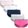imageReebok Girls Underwear  5 Pack Breathable Stretch Performance Seamless Hipster Underwear for Girls Sizes 616Rose JacquardWhiteDeep BlueWhitegrey StripesBubble Gum Pink