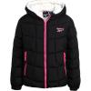 imageReebok Girls Winter Jacket  Heavyweight Quilted Puffer Parka Coat  Sherpa Lined Ski Jacket for Girls 416Jet Black