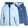imageReebok Girls Winter Jacket  Reversible Quilted Puffer Coat with Sherpa Fleece Lining  Reversible Jacket for Girls 416Feel Good BlueHoops