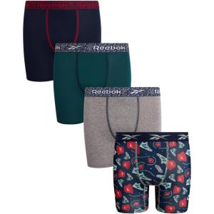 imageReebok Boys Boxer Briefs  4 Pack Performance Stretch Breathable Athletic Underwear Boxers for Boys Sizes 618Maritime BlueLight Grey MelangeDark Sea