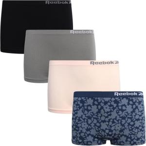 imageReebok Girls Boyshorts Underwear  4 Pack Soft Seamless Girls Panties Boy Shorts  Breathable Panties 616PrintPinkGreyBlack