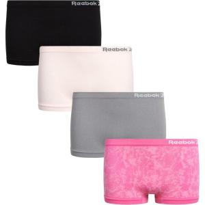 imageReebok Girls Boyshorts Underwear  4 Pack Soft Seamless Girls Panties Boy Shorts  Breathable Panties 616RosePinkGreyBlack
