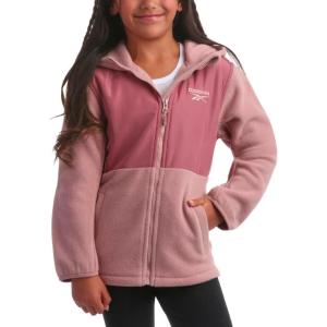 imageReebok Girls Fleece Jacket  Polar Fleece Hoodie Sweatshirt Jacket  Lightweight Coat for Girls 416Dusty Rose Pink