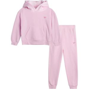 imageReebok Girls Jogger Set  2 Piece Matching Sweat Set with Pullover Hoodies and Athletic Joggers for GirlsBlush Pink