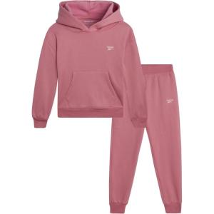 imageReebok Girls Jogger Set  2 Piece Matching Sweat Set with Pullover Hoodies and Athletic Joggers for GirlsMauve
